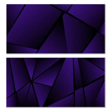 Abstract polygonal pattern. Set of two dark gradient polygonal backgrounds. B 스톡 일러스트
