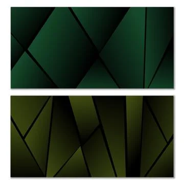 Abstract polygonal pattern. Set of two dark gradient polygonal backgrounds. B Illustrazione stock