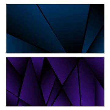 Abstract polygonal pattern. Set of two dark gradient polygonal backgrounds. B Stock Illustration