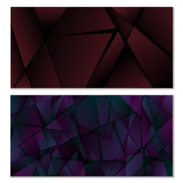 Abstract polygonal pattern. Set of two dark gradient polygonal backgrounds. B イラスト素材