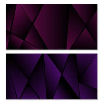 Abstract polygonal pattern. Set of two dark gradient polygonal backgrounds. B Stock Illustration