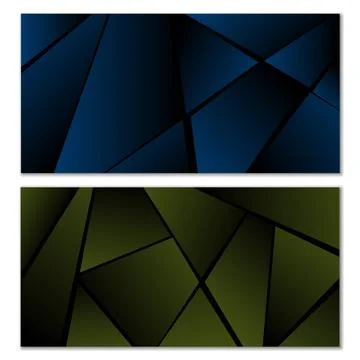 Abstract polygonal pattern. Set of two dark gradient polygonal backgrounds. B 스톡 일러스트
