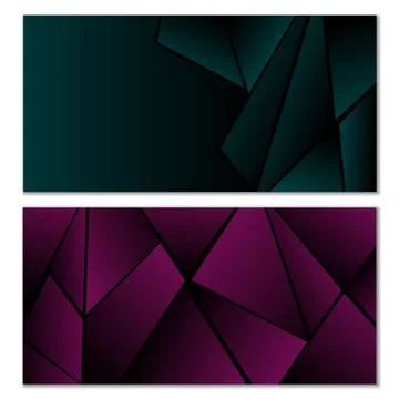 Abstract polygonal pattern. Set of two dark gradient polygonal backgrounds. B イラスト素材