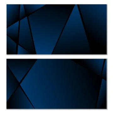 Abstract polygonal pattern. Set of two dark gradient polygonal backgrounds. B Stock Illustration