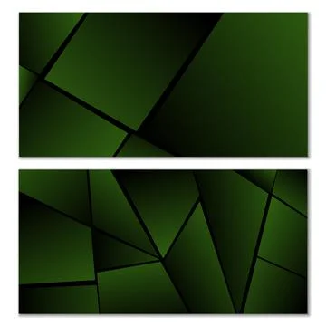 Abstract polygonal pattern. Set of two dark gradient polygonal backgrounds. B 스톡 일러스트