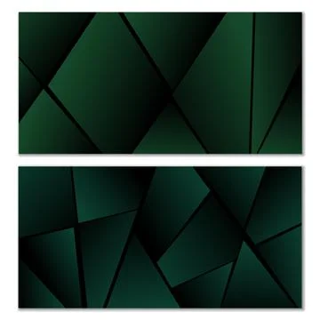 Abstract polygonal pattern. Set of two dark gradient polygonal backgrounds. B Stock Illustration