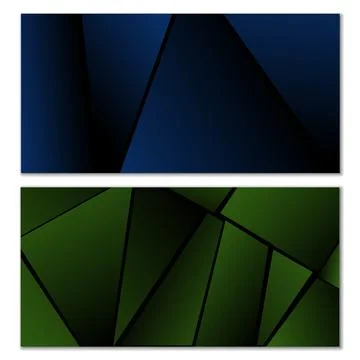 Abstract polygonal pattern. Set of two dark gradient polygonal backgrounds. B 스톡 일러스트