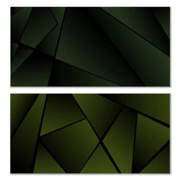 Abstract polygonal pattern. Set of two dark gradient polygonal backgrounds. B Stock Illustration