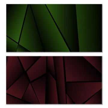 Abstract polygonal pattern. Set of two dark gradient polygonal backgrounds. B 스톡 일러스트