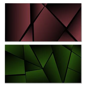 Abstract polygonal pattern. Set of two dark gradient polygonal backgrounds. B 스톡 일러스트