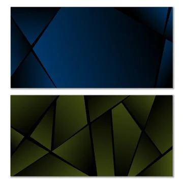 Abstract polygonal pattern. Set of two dark gradient polygonal backgrounds. B Stock Illustration