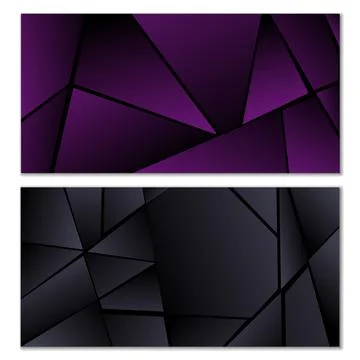 Abstract polygonal pattern. Set of two dark gradient polygonal backgrounds. B イラスト素材
