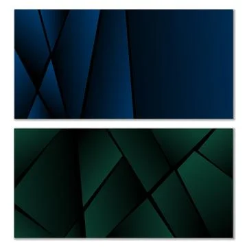 Abstract polygonal pattern. Set of two dark gradient polygonal backgrounds. B 스톡 일러스트