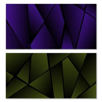 Abstract polygonal pattern. Set of two dark gradient polygonal backgrounds. B イラスト素材
