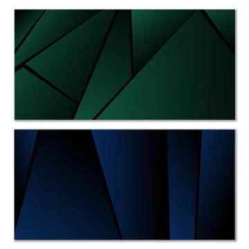 Abstract polygonal pattern. Set of two dark gradient polygonal backgrounds. B Stock Illustration
