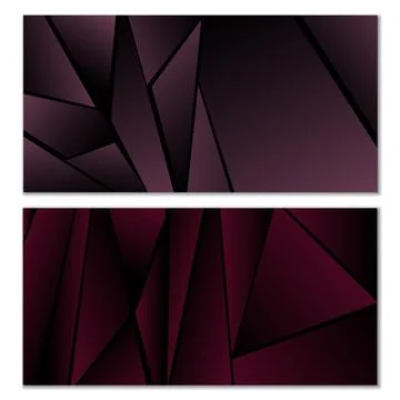 Abstract polygonal pattern. Set of two dark gradient polygonal backgrounds. B 스톡 일러스트