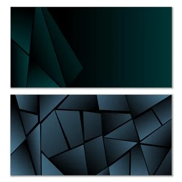 Abstract polygonal pattern. Set of two dark gradient polygonal backgrounds. B 스톡 일러스트