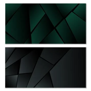 Abstract polygonal pattern. Set of two dark gradient polygonal backgrounds. B 스톡 일러스트