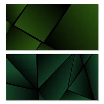 Abstract polygonal pattern. Set of two dark gradient polygonal backgrounds. B Stock Illustration