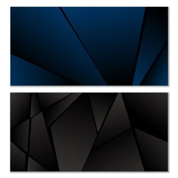 Abstract polygonal pattern. Set of two dark gradient polygonal backgrounds. B Stock Illustration
