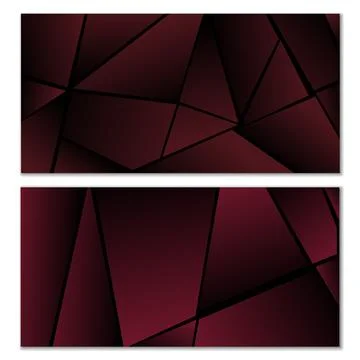 Abstract polygonal pattern. Set of two dark gradient polygonal backgrounds. B Stock Illustration