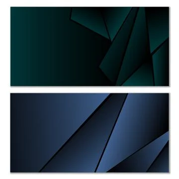 Abstract polygonal pattern. Set of two dark gradient polygonal backgrounds. B Stock Illustration