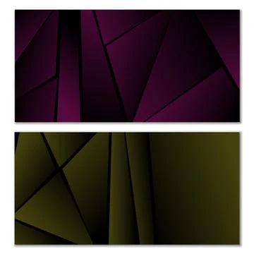 Abstract polygonal pattern. Set of two dark gradient polygonal backgrounds. B 스톡 일러스트