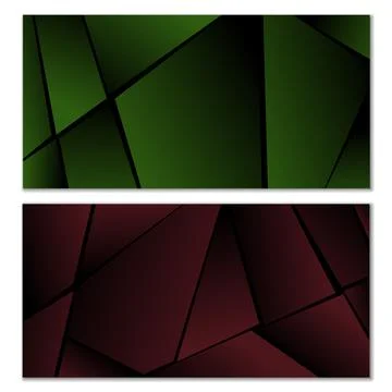 Abstract polygonal pattern. Set of two dark gradient polygonal backgrounds. B Stock Illustration