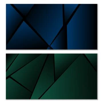 Abstract polygonal pattern. Set of two dark gradient polygonal backgrounds. B 스톡 일러스트