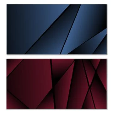 Abstract polygonal pattern. Set of two dark gradient polygonal backgrounds. B 库存插图