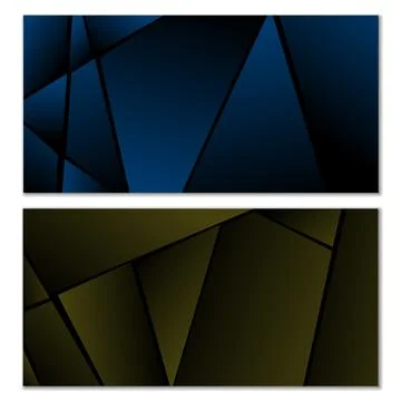 Abstract polygonal pattern. Set of two dark gradient polygonal backgrounds. B 스톡 일러스트