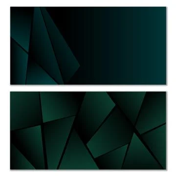 Abstract polygonal pattern. Set of two dark gradient polygonal backgrounds. B 스톡 일러스트