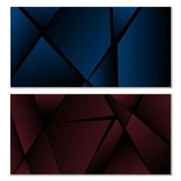 Abstract polygonal pattern. Set of two dark gradient polygonal backgrounds. B イラスト素材