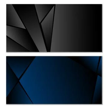 Abstract polygonal pattern. Set of two dark gradient polygonal backgrounds. B Illustrazione stock