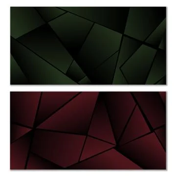 Abstract polygonal pattern. Set of two dark gradient polygonal backgrounds. B イラスト素材