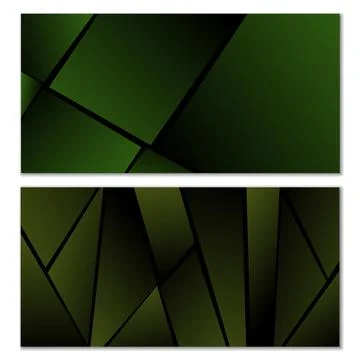 Abstract polygonal pattern. Set of two dark gradient polygonal backgrounds. B イラスト素材