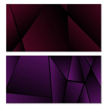 Abstract polygonal pattern. Set of two dark gradient polygonal backgrounds. B 스톡 일러스트