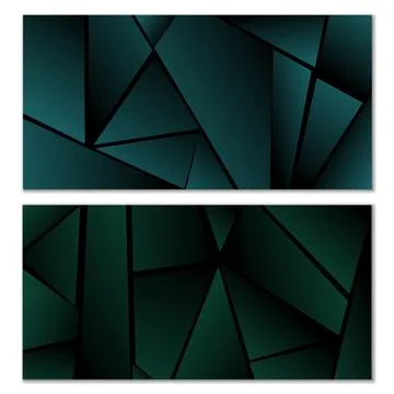 Abstract polygonal pattern. Set of two dark gradient polygonal backgrounds. B Stock Illustration