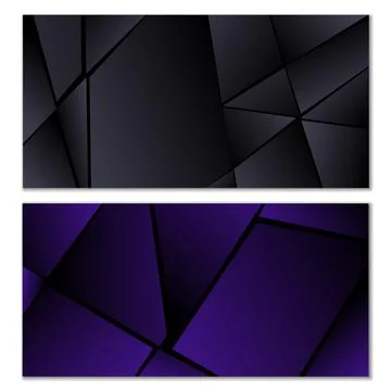 Abstract polygonal pattern. Set of two dark gradient polygonal backgrounds. B イラスト素材