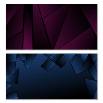 Abstract polygonal pattern. Set of two dark gradient polygonal backgrounds. B イラスト素材
