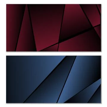 Abstract polygonal pattern. Set of two dark gradient polygonal backgrounds. B Stock Illustration