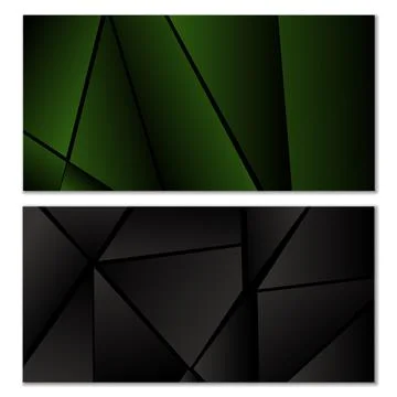 Abstract polygonal pattern. Set of two dark gradient polygonal backgrounds. B 스톡 일러스트