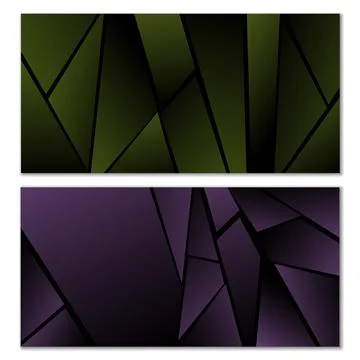 Abstract polygonal pattern. Set of two dark gradient polygonal backgrounds. B Illustrazione stock