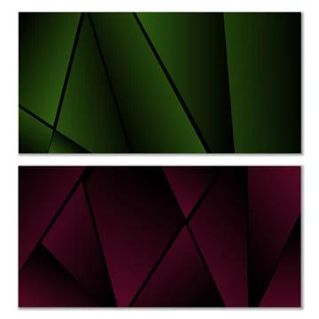 Abstract polygonal pattern. Set of two dark gradient polygonal backgrounds. B Illustrazione stock