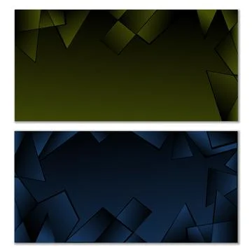 Abstract polygonal pattern. Set of two dark gradient polygonal backgrounds. B 스톡 일러스트