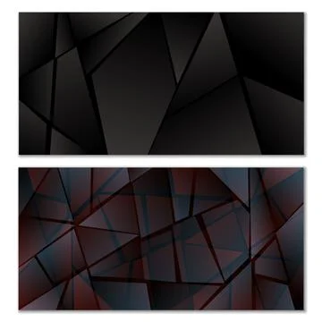 Abstract polygonal pattern. Set of two dark gradient polygonal backgrounds. B イラスト素材