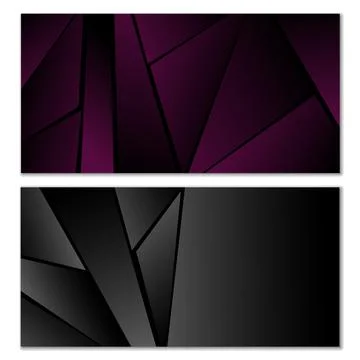 Abstract polygonal pattern. Set of two dark gradient polygonal backgrounds. B Stock Illustration
