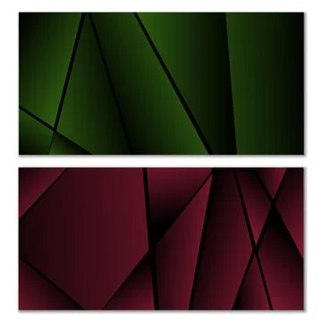 Abstract polygonal pattern. Set of two dark gradient polygonal backgrounds. B 스톡 일러스트