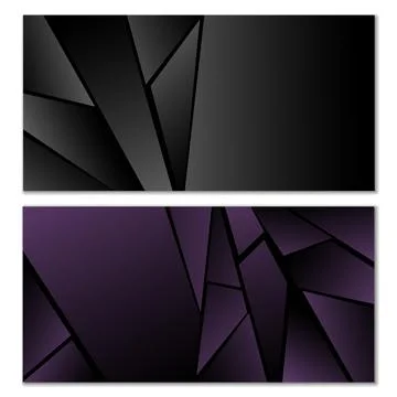 Abstract polygonal pattern. Set of two dark gradient polygonal backgrounds. B 스톡 일러스트