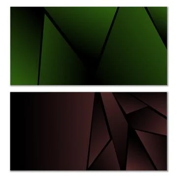 Abstract polygonal pattern. Set of two dark gradient polygonal backgrounds. B Stock Illustration